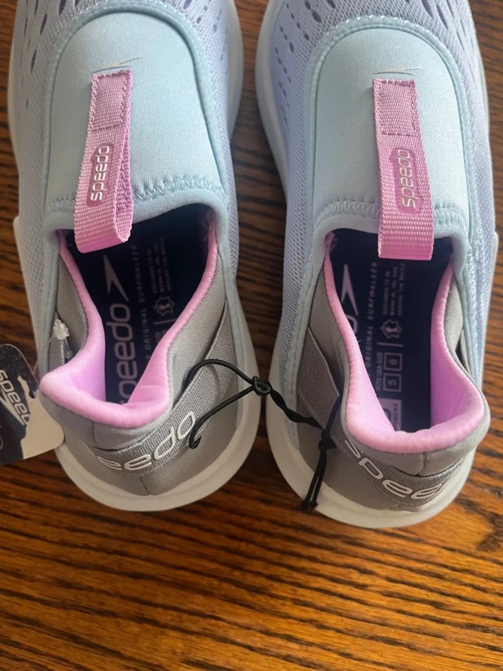 Speedo Kids Light Blue and Pink Slip-On Water Shoes